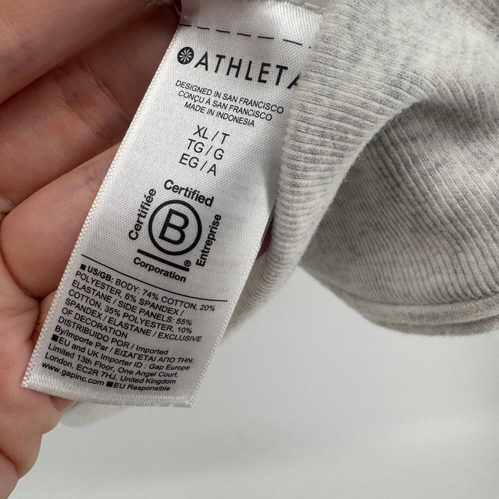 Athleta Forever Fleece ¼ Zip Sweatshirt NWT XL Heather Gray Athleisure Sporty - Picture 5 of 7